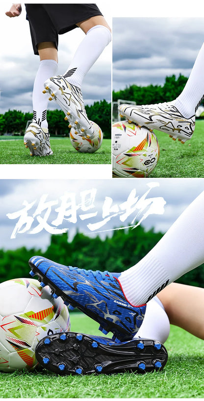 New Men's Football Boots TF Sport Training Soccer Shoes Soft Ultralight Breathable Professional Sneakers Unisex Grass Cleats Match