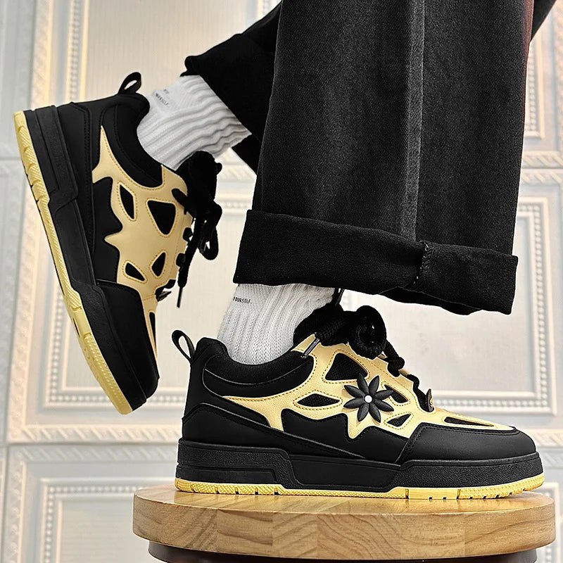 Fashion Mens Shoes Trend Street Skateboard Shoes Man Luxury Brand Training Sneakers Mesh Breathable Casual Shoes Tenis Masculino
