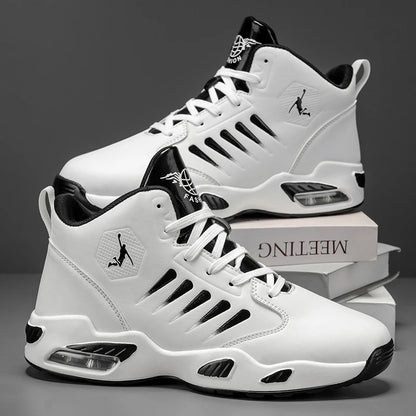 Men's High-Top Basketball Shoes Feature a Breathable Mesh Design for Maximum Comfort Outdoor Shock-Absorbing Running Shoes, High-Rebound Cushioning Technology, Make Running Smoother and More Comfortable, Enhance Support, Styl