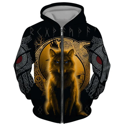Cool 3D Wolf Printed Zipper Hoodies Fashion Men/Women Streetwear Hooded Jacket Coat Unisex Casual Hip Hop Pullover Sweatshirts