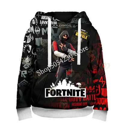 Ανδρικό φούτερ με κουκούλα Fortnite, μοντέρνα μπλούζα με 3D εκτύπωση, φούτερ με κουκούλα Battle Game για αγόρια και κορίτσια, χιπ χοπ, ανδρικό casual πανωφόρι