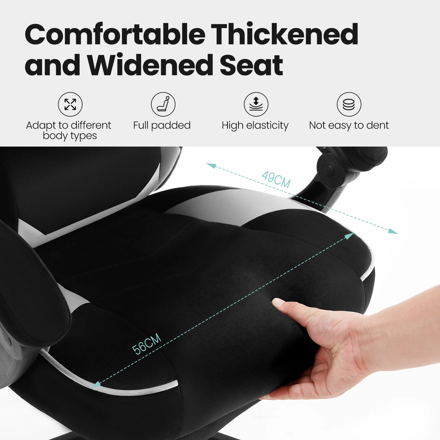 WOLTU Swivel Gaming Racing Chair Desk Office Computer Chair Sports Seat with Headrest Lumbar Cushion Footrest Gamer Chair