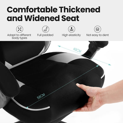 WOLTU Swivel Gaming Racing Chair Desk Office Computer Chair Sports Seat with Headrest Lumbar Cushion Footrest Gamer Chair