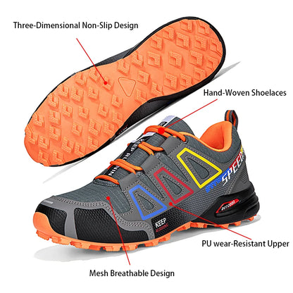 Men Cycling Shoes Outdoor Mountain Cross-Country Cycling Shoes Men Non-Slip Wear-Resistant Cycling Training Shoes Hiking Shoes
