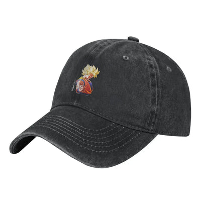 Dragon Ball Goku’s Saiyan Saga Baseball Cap Vintage Distressed Washed Snapback Cap Men Women, Produit gaming premium Fraquane