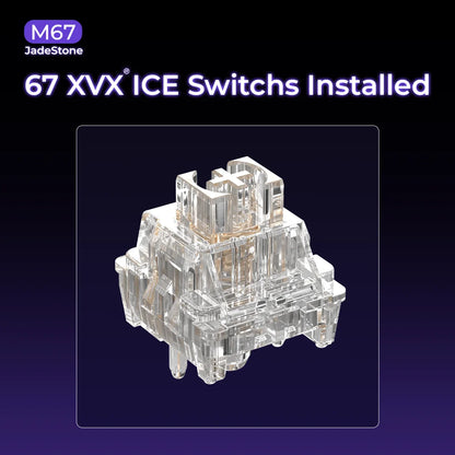 Teclado mecânico XVX M67 JadeStone com teclas IMD-Tech, hot-swappable, gasket, tri-mode, RGB personalizado, sem fios, 65%