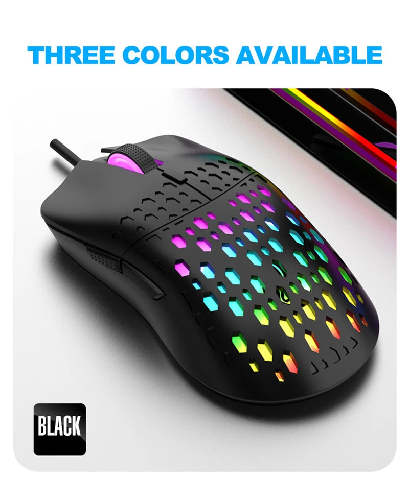 OnePlus G701 Wired Gaming Mouse, 6-Button Honeycomb RGB Gaming Mouse for PC, Ergonomic USB Wired Gaming Mouse for Windows, macOS & Office Use