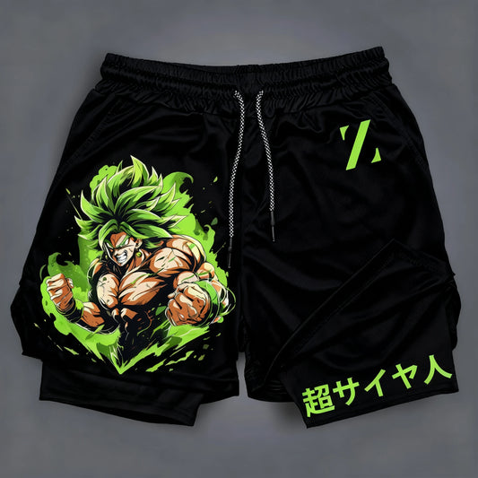 Dragon Ball Anime GOKU Peripheral Printed Double Layer Shorts 2026 Latest Spring and Summer Sports Men's Loose Breathable Pants