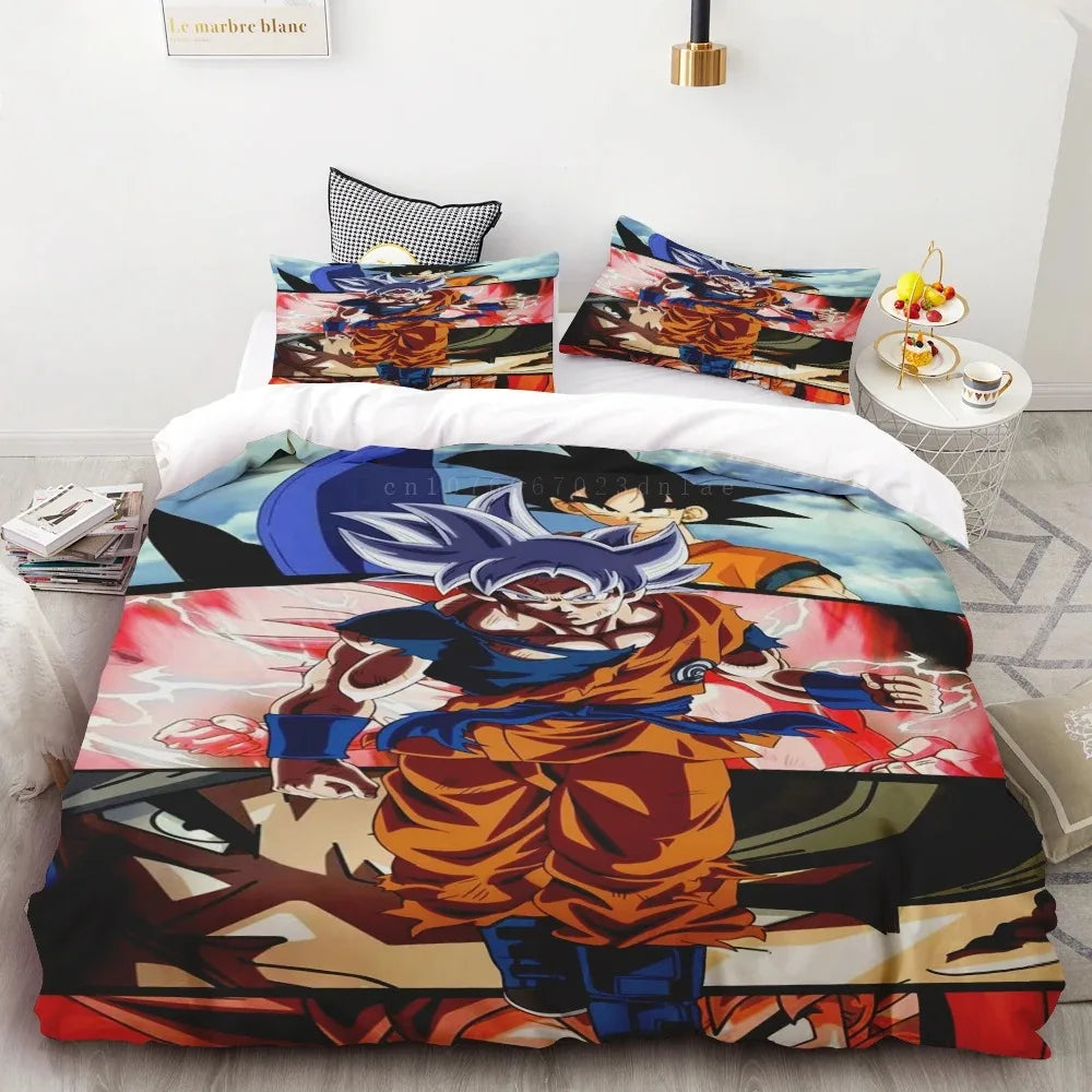Goku Duvet Cover Set Dragon Ball Teens Bedding Set Quilt Cover for Children Boys Best Gifts Queen King Bedroom Decor