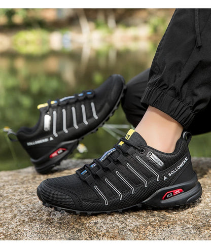Men's Waterproof Hiking Shoes Outdoor Breathable Travel Walking Shoes Tactical Training Shoes Comfortable Lockless Cycling Shoes
