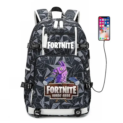 Fortnite-Print-Schülerrucksack für Jungen und Mädchen, Schulrucksack mit großem Fassungsvermögen, wasserdicht, leicht und strapazierfähig, Geburtstagsgeschenk