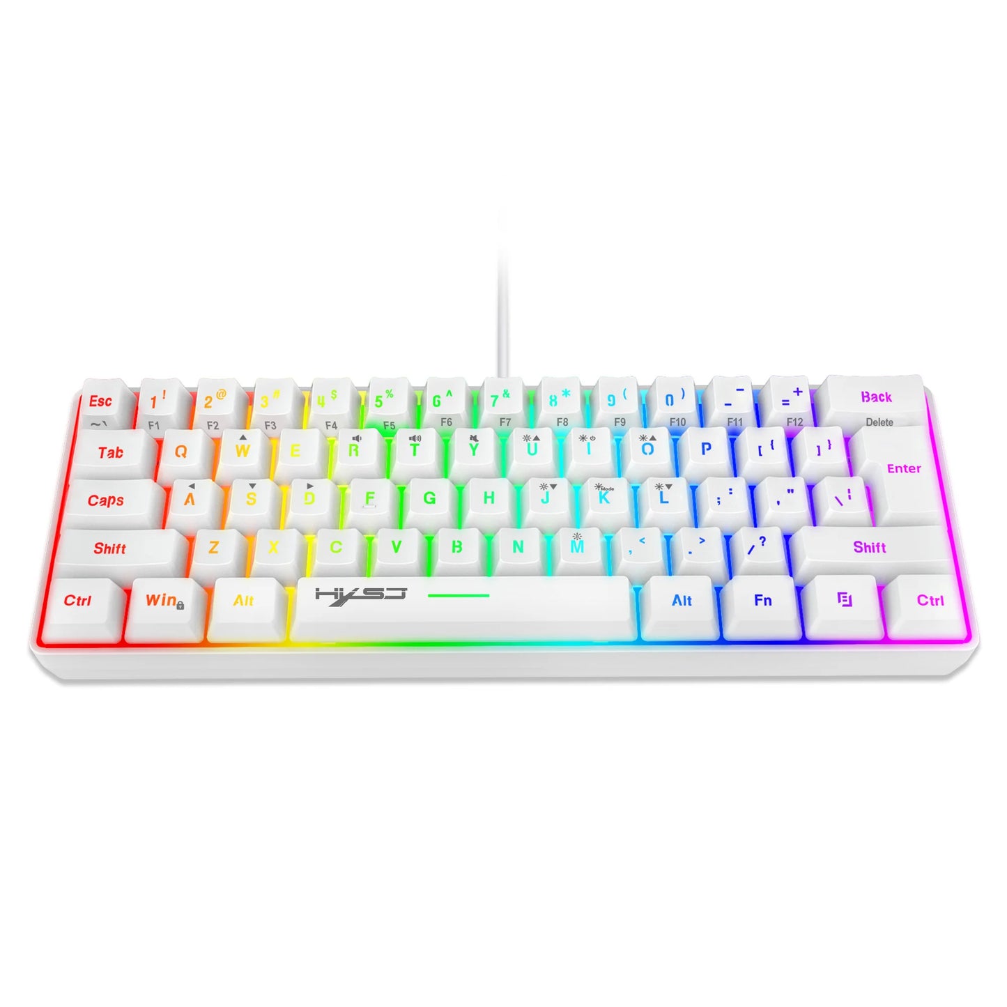 New Mini Gaming keyboard Wired Thin Film Keyboard 61-key Touch RGB Glow Multiple Quick Key Combination Suitable For Gaming Office