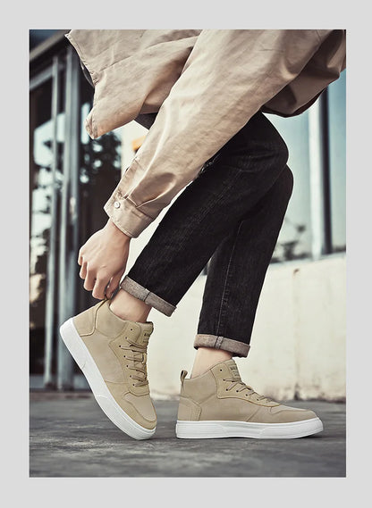 Men's Skateboarding Shoes 48 High Top Casual Sneakers Breathable Street Shoes Flats Shoes Lace UP Walking Shoes Chaussure Homme