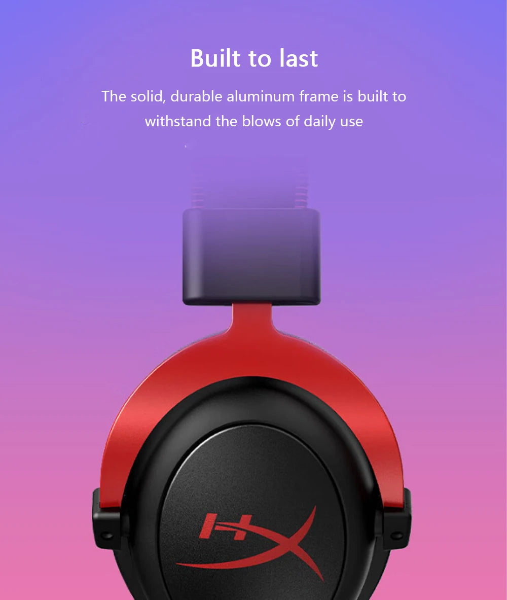 HyperX Cloud II Gaming Headset Hi-Fi 7.1 Surround Sound/Detachable Mic/USB Sound Card For PC PS Cloud 2 Wired Gaming Headphone