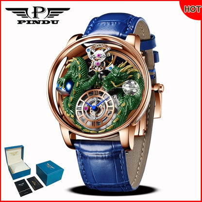 Relógio masculino PINDU Design 2025 NOVO Diamond Tourbillion, relógio de luxo Astronomia de marca premium, quartzo, vidro de safira, impermeável