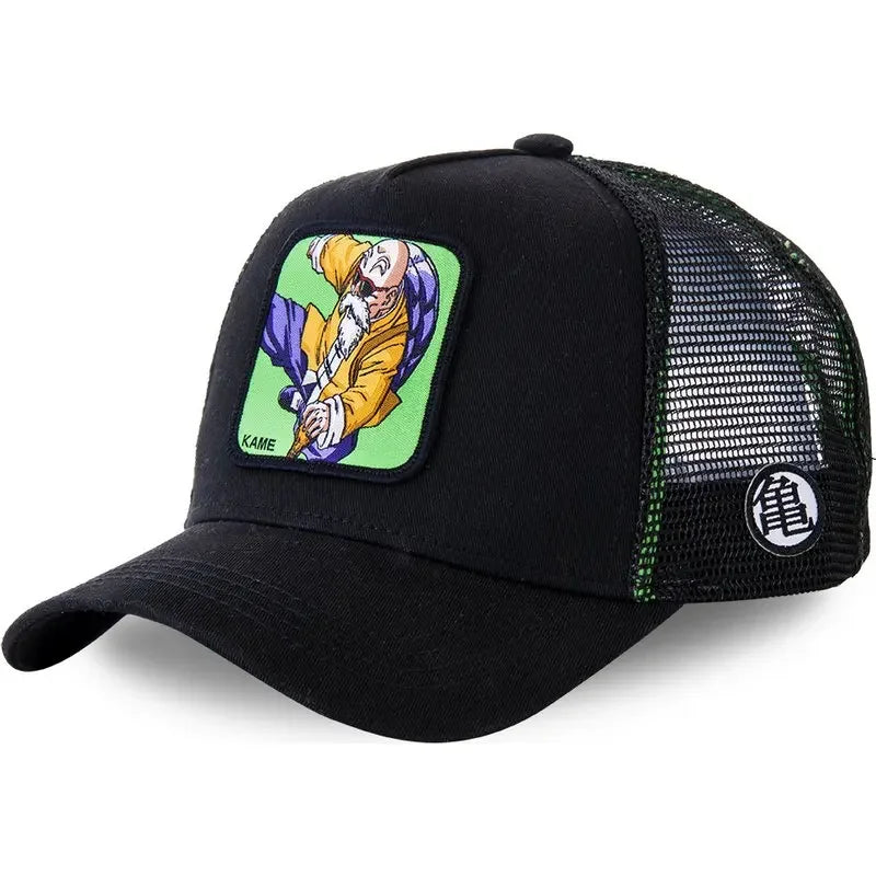 Dragon Ball Son Goku muška hip-hop kapa s letećim vrhom, ljetna kapa s izbočenim vrhom, muška kapa s vezom, kapa s mrežastim podstavom, podesiva trucker kapa, sunčana vizira