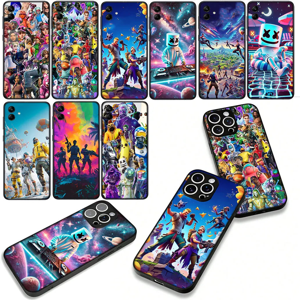Husă cu design de fundal Game F-ForTnites pentru Samsung Galaxy A07 A13 A12 A23 A42 A50 A51 A52 A53 A70 A71 A72 A21S A04 Note 20 9 8 10