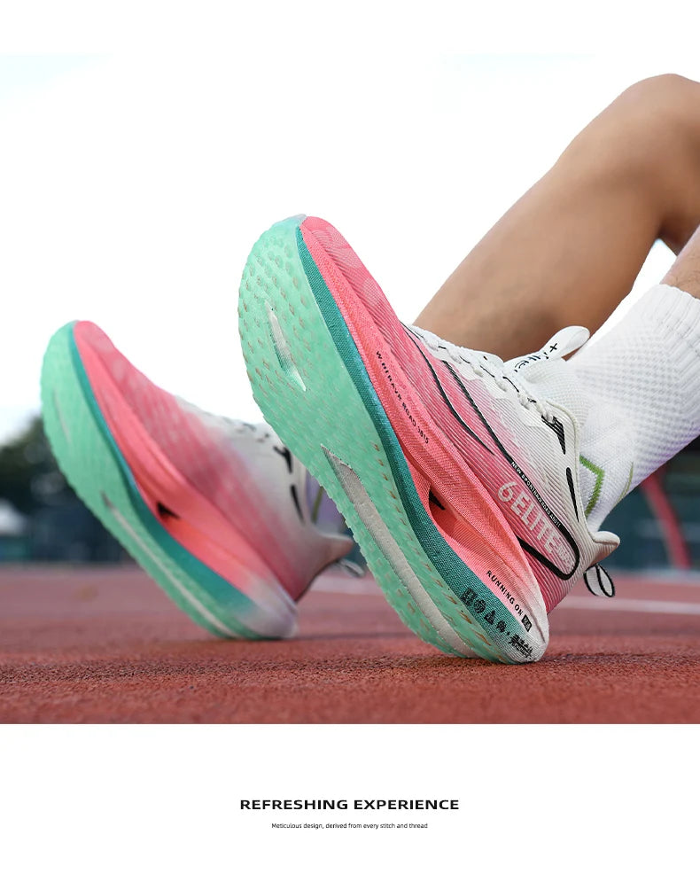Men  Running Shoes Carbon Board Speciality Marathon Sports Breathable Lightweight Women's Comfortable Athletic Nonskid Sneakers