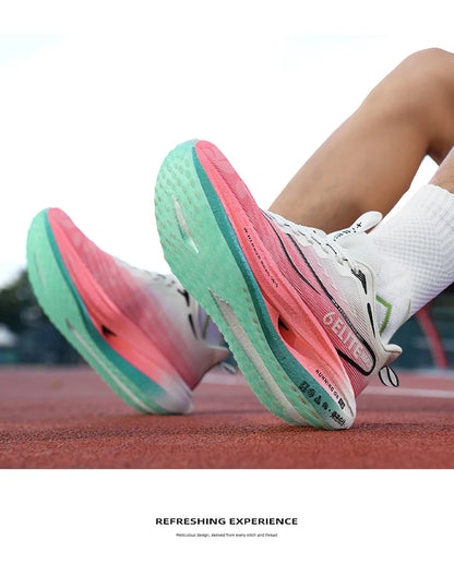 Men  Running Shoes Carbon Board Speciality Marathon Sports Breathable Lightweight Women's Comfortable Athletic Nonskid Sneakers