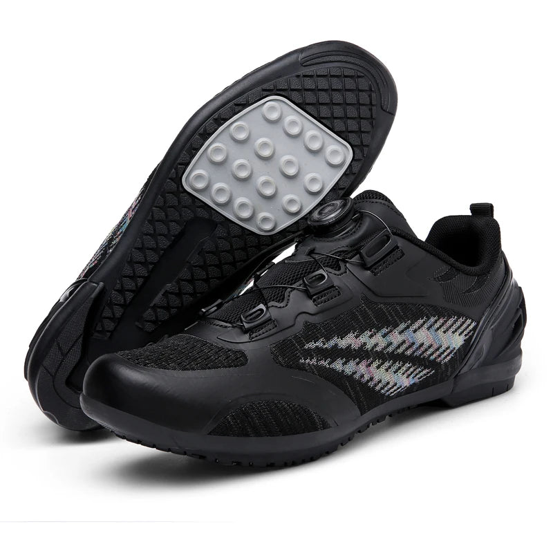 Scarpe da ciclismo MTB uomo donna T03 viola traspiranti, a sgancio rapido, per ciclismo su strada, sport outdoor, racing e allenamento