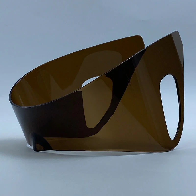 Oversized One-Piece Shield Punk Sunglasses Women 2026 Luxury Brand Sports Rimless Windproof Mask Sun Glasses Wrap Around Eyewear