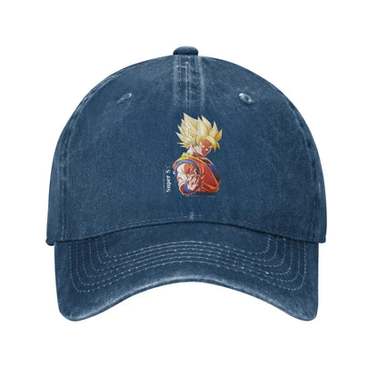 Dragon Ball Goku’s Saiyan Saga Baseball Cap Vintage Distressed Washed Snapback Cap Men Women Outdoor Running Golf Gift Hats Cap Produit gaming premium Fraquane