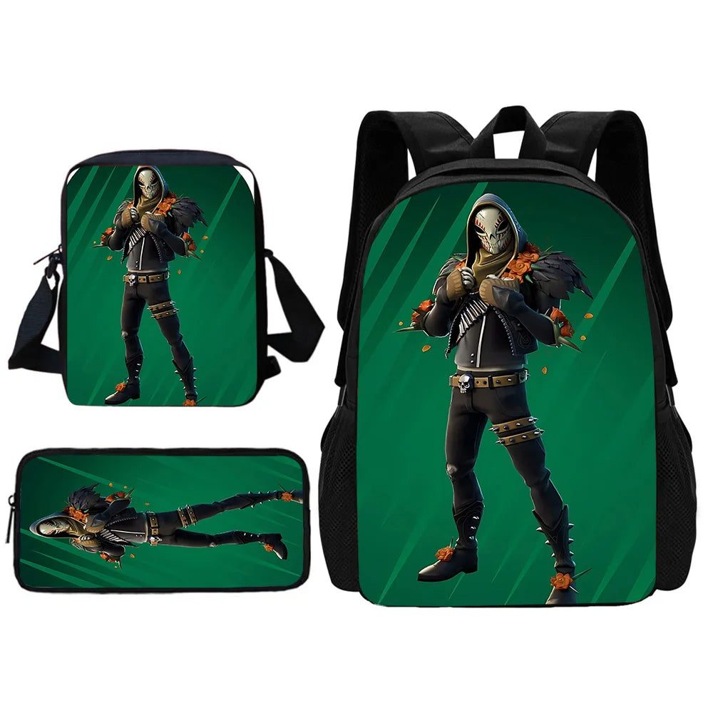 Hot Game Shooting Fortnites Child School Backpack With Shoulder Bag Pencil Bags School Bags for Boys Girls Best Gift