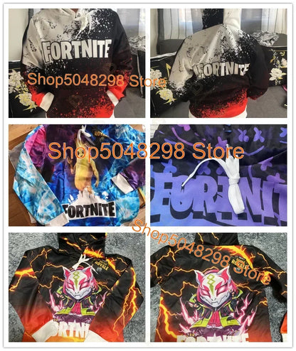 Men’s and Women’s Hoodie with 3D Battle Royale Fortnite Victory Print, Hooded Streetwear Sweatshirts for Boys and Girls