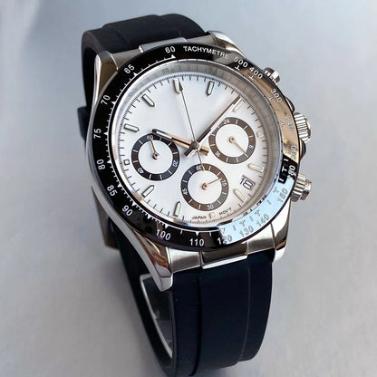 Relógio de Luxo para Homem VK63 com Movimento de Quartzo, Cronógrafo Business, 39mm, Aço/Ouro Rosa, Data, Mostrador Luminescente, Cronógrafo Completo