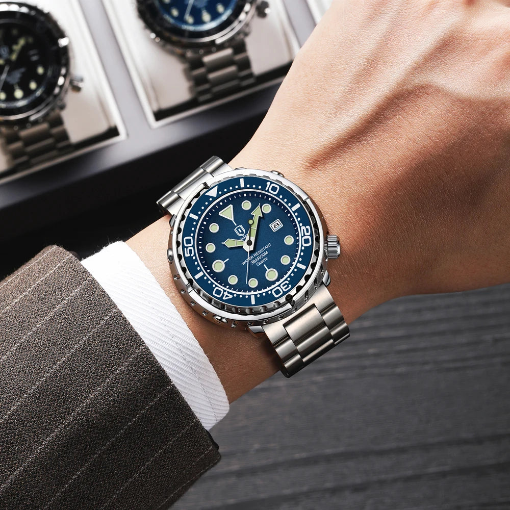QINGXIYA Sports Men Quartz Watch Silicone Strap Waterproof Luminous Date Wristwatch Mens Military Clock Man Relogio Masculino