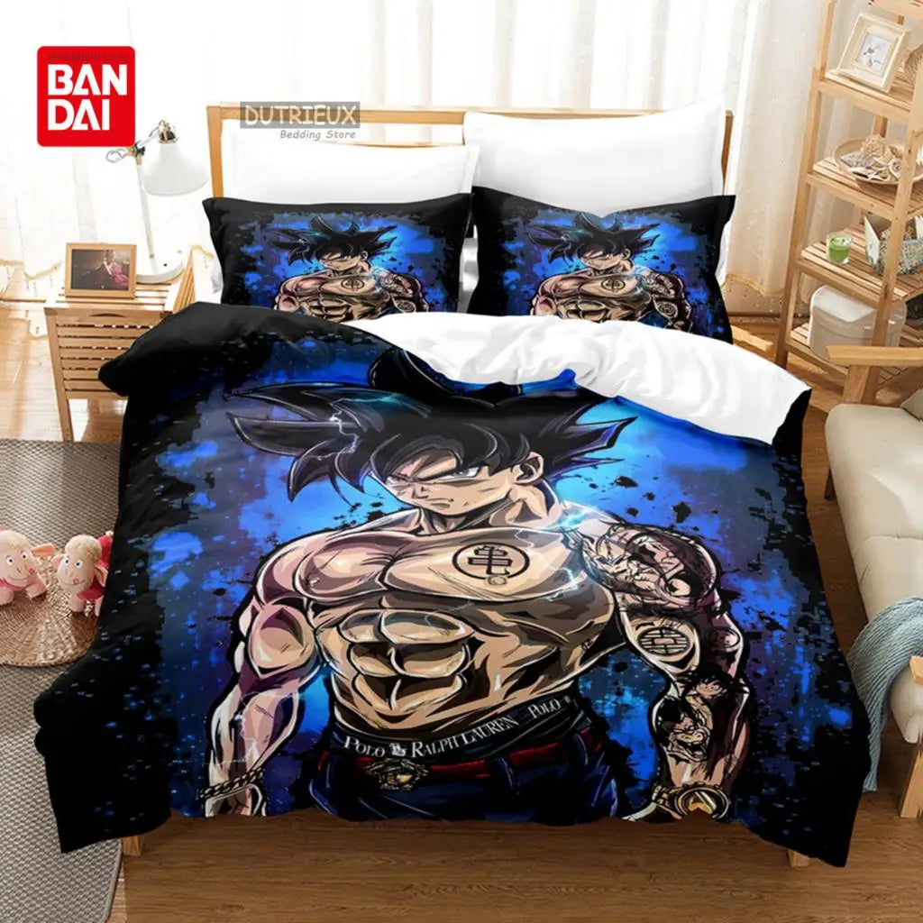 Dragon Ball-sengesæt Anime Goku dynebetræk, dyne og sengetøj Single Twin Full Queen Size 3D gave til børn, voksne og drenge