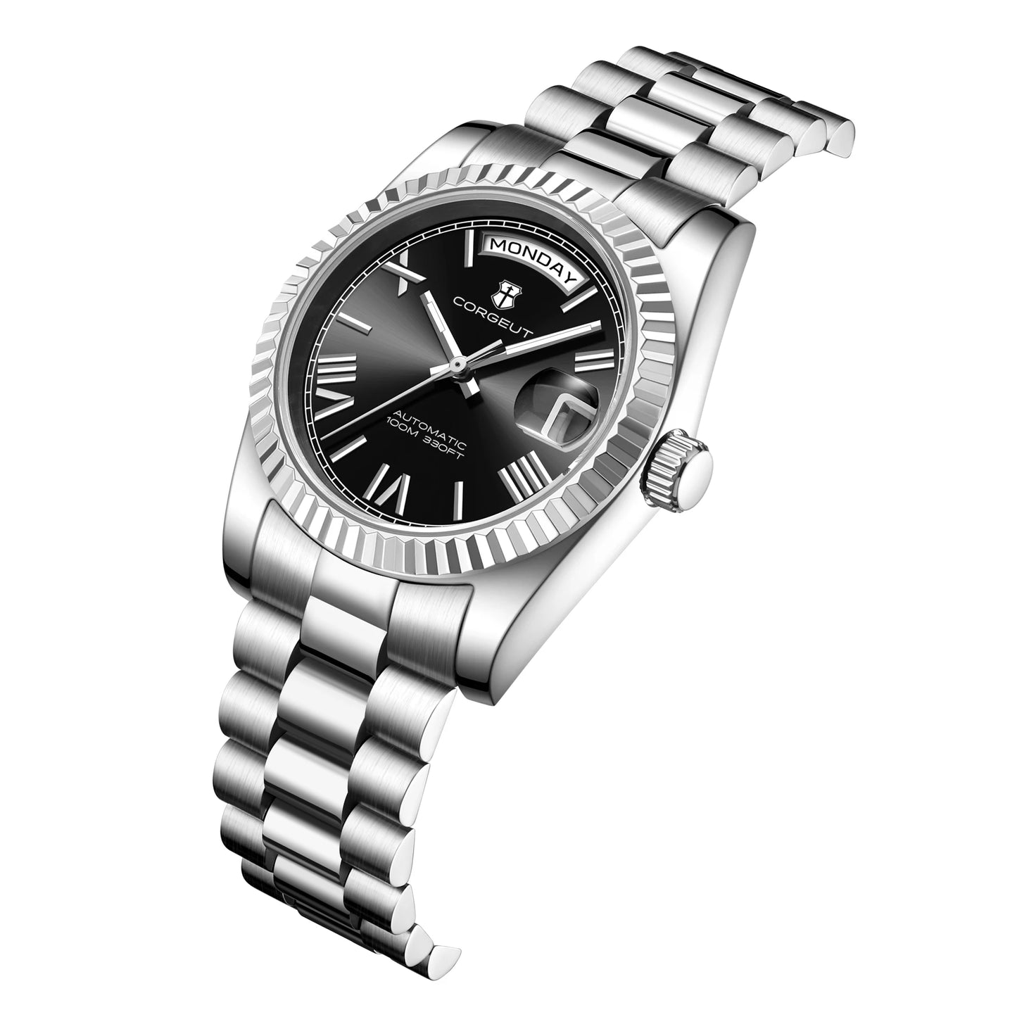 39mm Men Corgeut Logo/Name NH36 Automatic Mechanical Relogio Masculino Sapphire Glass Luminous Waterproof Wristwatch
