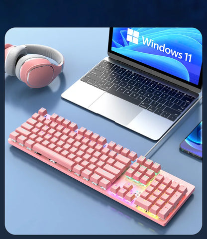 Wired Mechanical keyboard Gamer USB Keyboards gaming Backlit Musical 100% Computer 104 keys keyboard Ergonomic PC keyboard