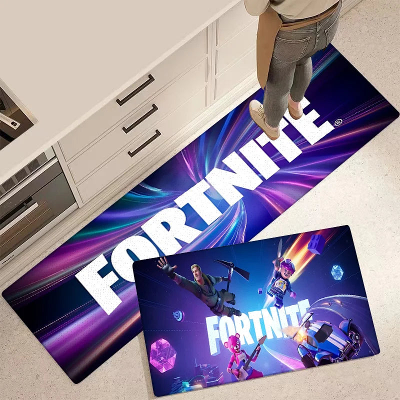 Fortnites Gaming-Eingangstür-Fußmatte, rutschfester Küchenteppich, Teppich für Wohnzimmer, Balkon und Badezimmer, Fußmatte, Bodenmatten, Teppich