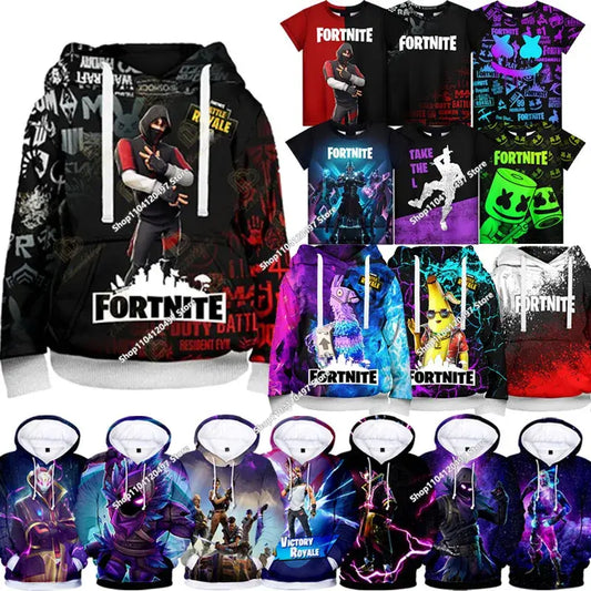Børnetøj efterårspullover T-shirt hættetrøje ny Fortnite afslappet børnetøj komfortabelt streetwear