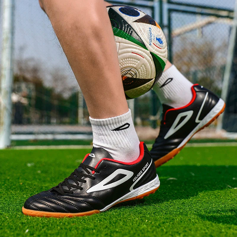 Hot Sale Best-selling Unisex Youth Football Boots Turf Cleats Anti-slip Breathable Leather Upper Lightweight Durable Soccer Trai