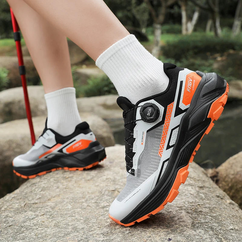 Spring & Summer Men's Running Shoes  Outdoor Hiking,Wear-Resistant Trail Shoes with BOA Closure,Breathable Sports & Casual Style