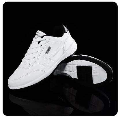 Leather Sneakers for Men, Casual Shoes, Soft Bottom, Outdoor Walking Shoe, Sports, Four Seasons