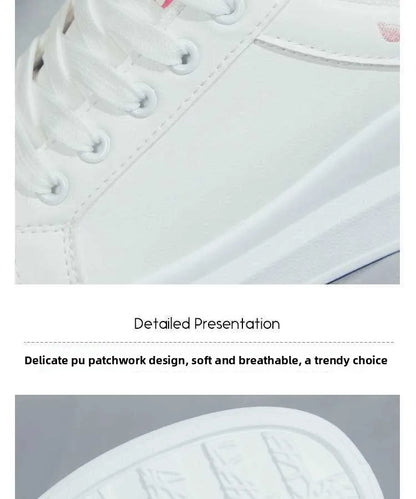 Scarpe da donna 2025 da running primavera/autunno, sneakers casual bianche traspiranti con fiori ricamati e lacci