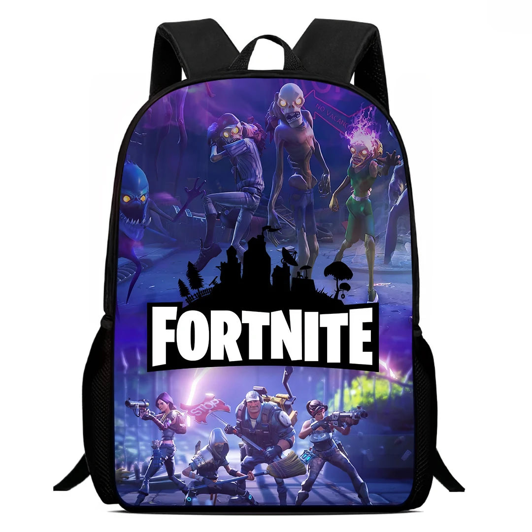 Mochila Escolar Fortnite de 15 Polegadas com Desenho Animado para Crianças, Meninos e Meninas, Mochila Leve com Estampado de Jogo, Grande, Adequada para Idades dos 5 aos 8 Anos