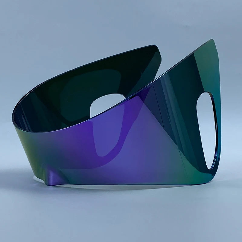 Oversized One-Piece Shield Punk Sunglasses Women 2026 Luxury Brand Sports Rimless Windproof Mask Sun Glasses Wrap Around Eyewear