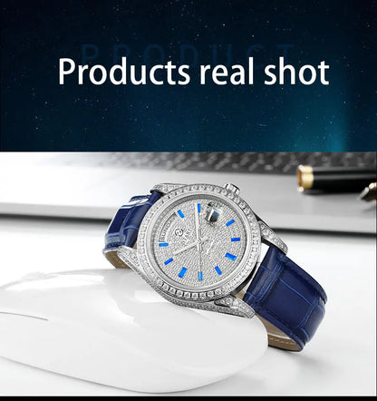 【START】Gypsophila Men's Watch Official Authentic Diamond Watch Waterproof Automatic Mechanical Watch Date Week Function