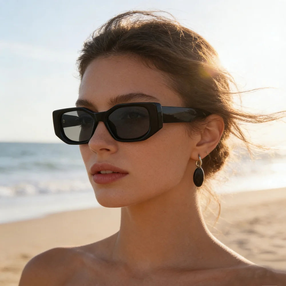 Ruiao 2026 new black classic retro designer branded concave irregular thick frame men women fashion sunglasses
