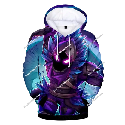 Dziecięca odzież jesienna: bluza z kapturem typu pullover, T-shirt, nowa kolekcja Fortnite, codzienna odzież dziecięca, wygodny streetwear