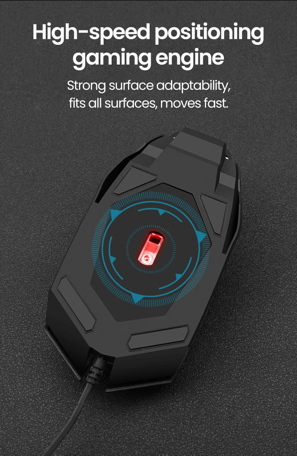 Rato Gaming USB com Fio RGB Retroiluminado e Botão Silenciar, para PC de Secretária, Portátil, Computador, Casa e Escritório, LED Luminoso, 1600DPI