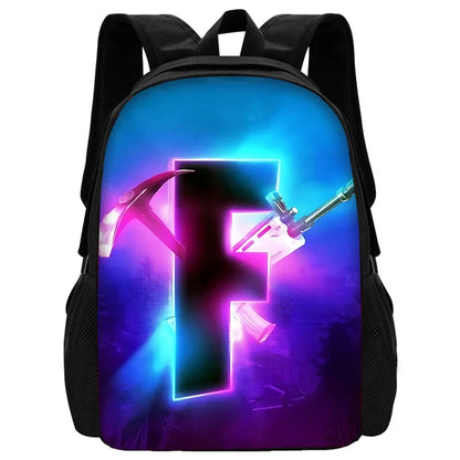 Mochilas Infantis Populares FortniteS para Rapazes e Raparigas, Presente de Aniversário para Estudantes, Mochilas Escolares Unissexo para Crianças, Mochila de Campismo Resistente