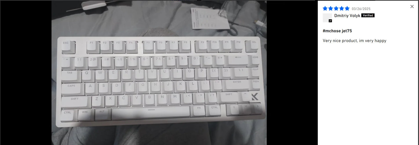 Teclado Gaming MCHOSE Jet 75 com Interruptores Magnéticos Hall Effect, Hot-Swappable, RGB Personalizado, Snap Tap, Latência de 0.1ms e Taxa de Polling de 8kHz
