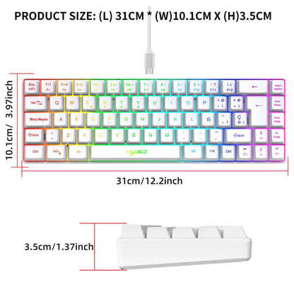 RGB backlit keyboard Russian 69 keys white membrane gaming wired ergonomic Keyboards for compact mini for pc laptop color black
