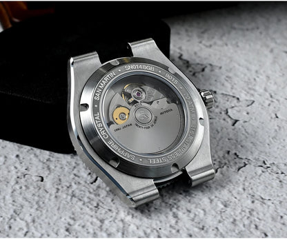 San Martin 40mm Enamel Spiral Dial Integrated Bracelet Men Diver Watch Miyota 9015 Automatic Mechanical Waterproof 200m SN0148