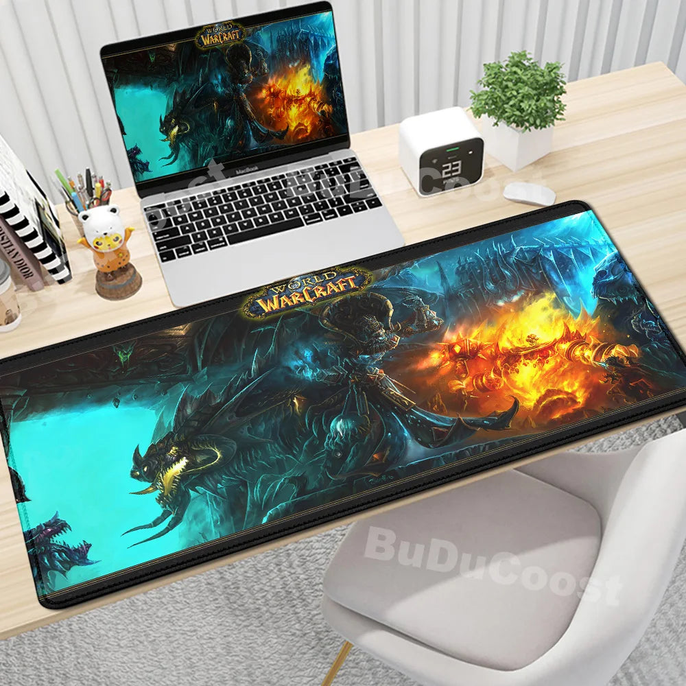 Anime World of Warcraft Deskmat Gaming Mouse Pad Computer Accessories XXL Lock Edge keyboard Mice carpet Gamer Mause Office Mats